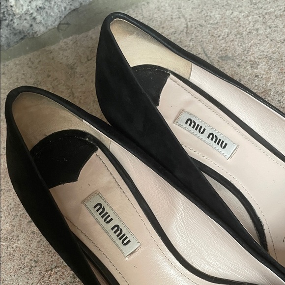 Miu Miu Black Suede Heels - Picture 5 of 9